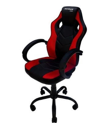 Cadeira Gamer Mymax Giratória Couro Sintético Preto/Vermelho - Mx0 - 4