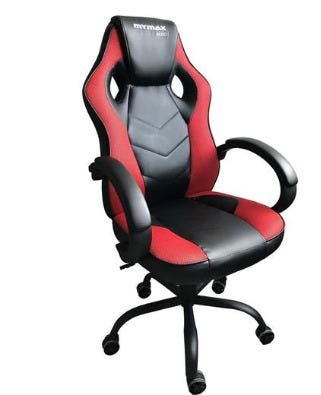 Cadeira Gamer Mymax Giratória Couro Sintético Preto/Vermelho - Mx0 - 1