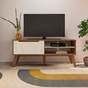 Ver imagem 1 de Rack para Tv até 60 Polegadas Lotus 1 Porta Cinamomo/off White - Artely Móveis