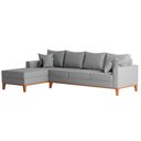 Ver imagem 2 de Sofá Beny com Chaise Esquerda, 1,40x2,60m, 4 Lugares, Linho, Base em Madeira.