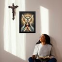 Ver imagem 1 de Quadro Virgem Maria e o Espírito Santo 24x18cm:moldura Preta