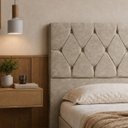 Ver imagem 2 de Cabeceira para Cama Solteiro Estofada ,088 ,Mts Zoe Vilajo: Suede Crush Cappucino