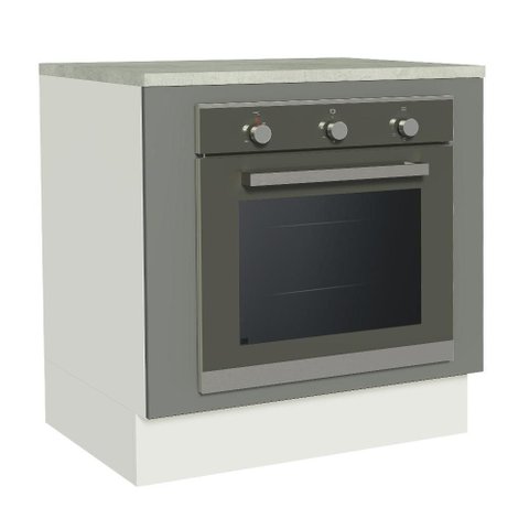 Balcão para Forno de Embutir 80 X 60 Cm com Tampo Branco/cinza Agata Madesa