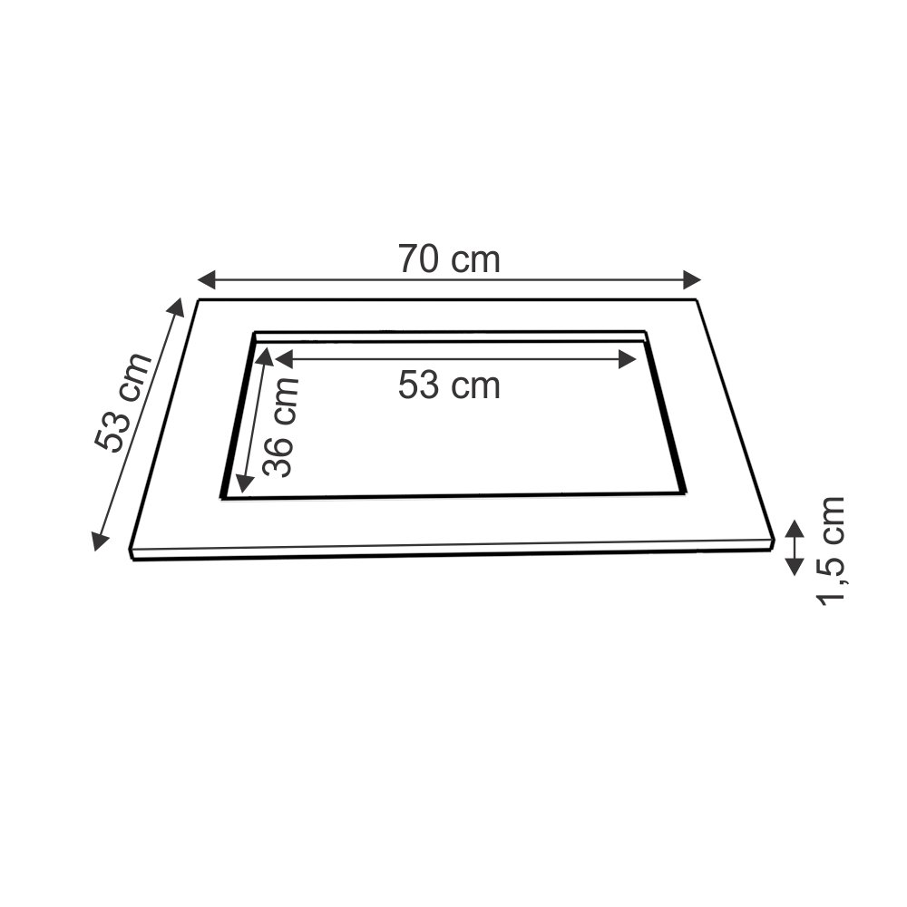 Tampo Tampão Tampa para balcão de Cooktop 70 cm Jade Moblis Móveis Preto Fosco - 3