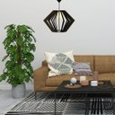 Ver imagem 2 de Luminária Teto tipo Pendente PEGASUS MDF Completa -:Preta