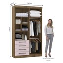 Ver imagem 3 de Guarda Roupa Modulado 134,50cm 4 Portas e 4 Gavetas Paris Luciane Móveis