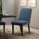 Ver imagem 5 de Cadeira Sala de Jantar Base Madeira Preto Kit 8 Sofia Suede D03 - D'Rossi Cor Azul Marinho
