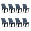 Ver imagem 6 de Cadeira Sala de Jantar Base Madeira Preto Kit 8 Sofia Suede D03 - D'Rossi Cor Azul Marinho