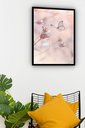 Ver imagem 2 de Quadro Decorativo Borboleta Flores Bege - 70x50cm:moldura Preta