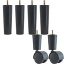Ver imagem 1 de Kit Pé para Cama Box Cama de Solteiro 4 Pés Palito 2 Rodizios