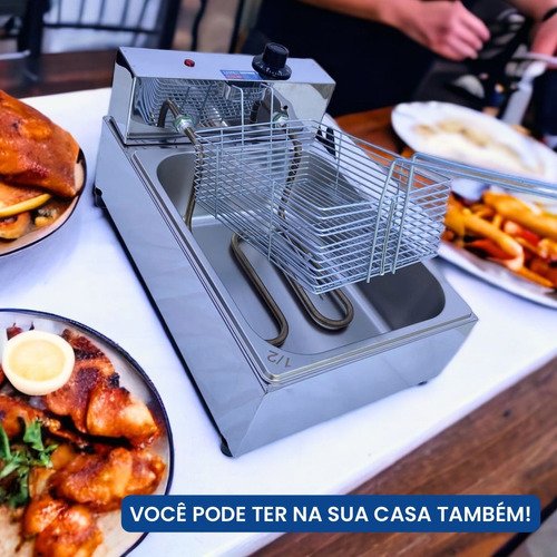 Fritadeira Elétrica 5 L 1 Cuba Profissional Inox Rápida Pro Cor Prateado 110v - 3