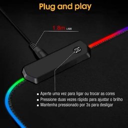 Mousepad Gamer Luz Rgb Grande Speed Triângulos Iluminado 90x40 - 4