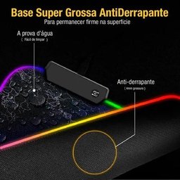 Mousepad Gamer Luz Rgb Grande Speed Triângulos Iluminado 90x40 - 3