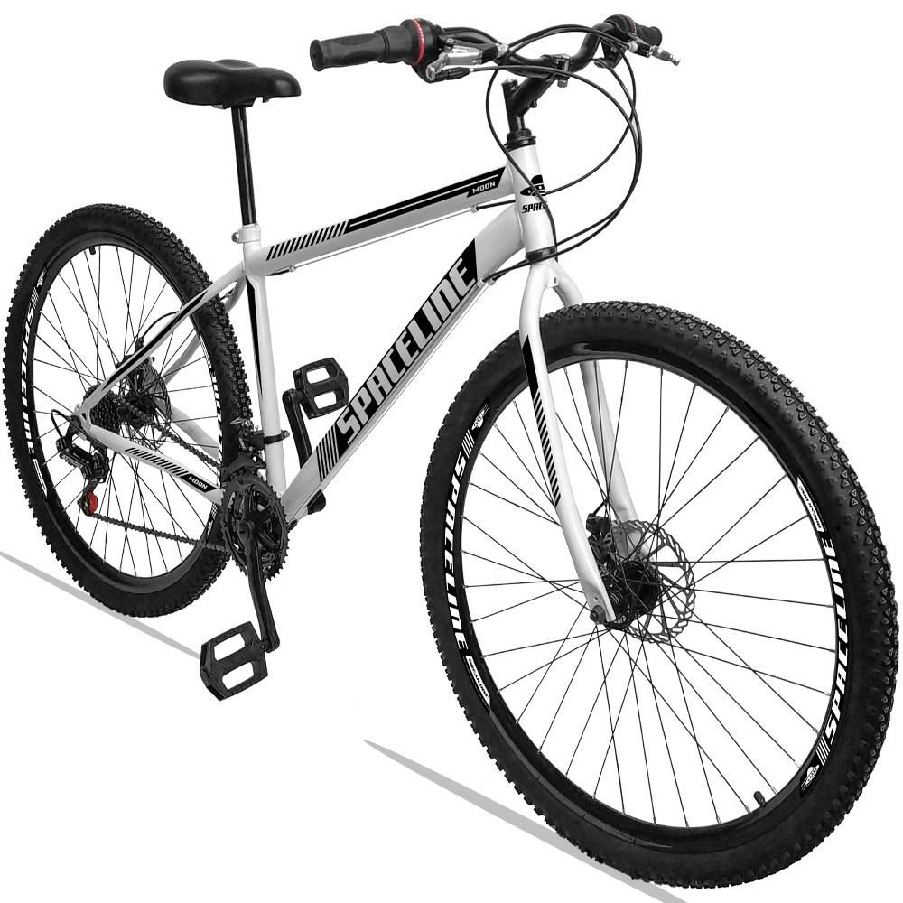 Bicicleta Moon Aro 29 Quadro Aço Garfo Rígido 21 Marchas Freio a Disco Mecânico - Spaceline - Branco - 3