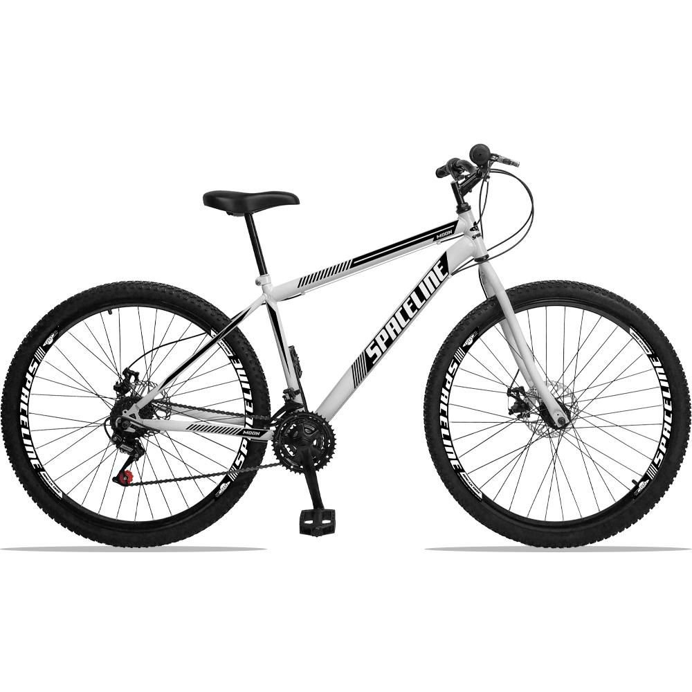 Bicicleta Moon Aro 29 Quadro Aço Garfo Rígido 21 Marchas Freio a Disco Mecânico - Spaceline - Branco - 1