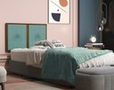 Ver imagem 1 de Painel Cabeceira Box Solteiro 0,90 Madeira Suede Azul - Comprar Moveis em Casa