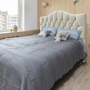 Ver imagem 6 de Cabeceira Casal Cama Box Botões Provençal Areia Suede com Pés 120cm Altura Rbl