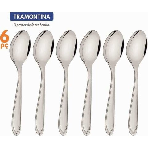 Conjunto 6 Colheres Mesa Laguna Talheres Tramontina em Aço Inox 63906/010