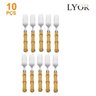 Kit 10 Garfos de Mesa com cabo Plástico Bambu Natural Talheres Aço Inox Lyor - 7381 - 3