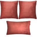 Ver imagem 1 de Kit 3 Almofadas Composê Flanel Pelúcia Terracota