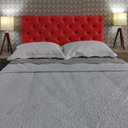 Ver imagem 1 de Cabeceira Estofada King Capitonê Suede Liso  Vermelho 195 x 120 cm RBL