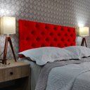 Ver imagem 2 de Cabeceira Estofada King Capitonê Suede Liso  Vermelho 195 x 120 cm RBL