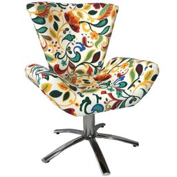 Poltrona Giratória Elegance Jacquard Floral Color - 1