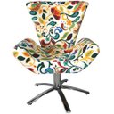 Ver imagem 2 de Poltrona Giratória Elegance Jacquard Floral Color
