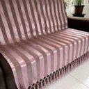 Ver imagem 7 de Manta para Sofá em Tecido Jacquard Listrado Rosa Retrô 190x140cm