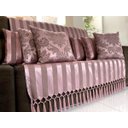Ver imagem 3 de Manta para Sofá em Tecido Jacquard Listrado Rosa Retrô 190x140cm