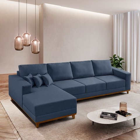Sofá Cronos 03 Metros Chaise Lado Esquerdo Meu Sofá Online