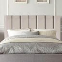 Ver imagem 1 de Cabeceira Estofada Solteiro 100cm Sophia Suede Bege - D a Decor