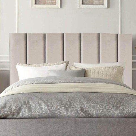 Cabeceira Estofada Solteiro 100cm Sophia Suede Bege - D a Decor