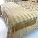 Ver imagem 3 de kit Cama Queen Cobre Leito, 2 Porta Travesseiros, 2 Almofadas Retangulares e Peseira Dourado