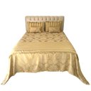 Ver imagem 2 de kit Cama Queen Cobre Leito, 2 Porta Travesseiros, 2 Almofadas Retangulares e Peseira Dourado