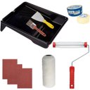 Ver imagem 1 de Rolo 23cm + Suporte 23cm + Bandeja 2,7l + 3 Lixas 120 +fita Crepe 48mmx50m + 3 Lixas 100+ Trincha 50