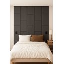 Ver imagem 2 de Cabeçeira Dominó 2,70 Altura e 1,60 Largura Modulos Colantes:suede Cinza Escuro