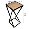 Mesa Lateral Decorativa Canto Ferro Mdf Industrial - 5