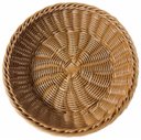 Ver imagem 4 de Cesta Redonda Imita Vime + Tampa Acrilico Estilo Rustico 30cm