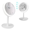 Ver imagem 2 de Espelho Maquiagem LED Ventilador Touch Screen Beleza Usb