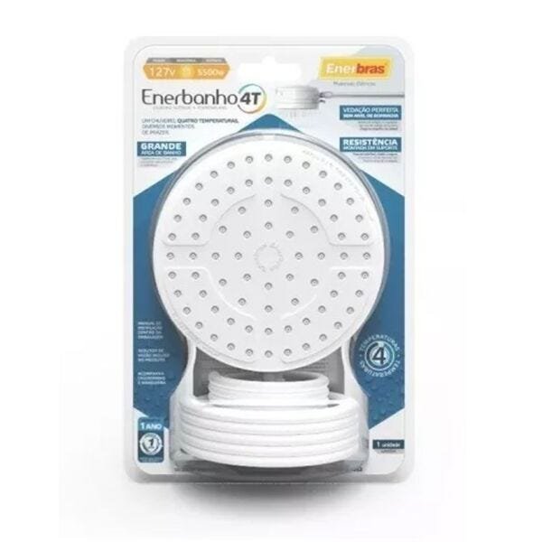 Chuveiro Ducha 127V/5500W 4T Enerbanho Branco - Enerbras - Laranja - 3
