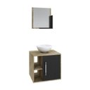 Ver imagem 2 de Conjunto Balcão C-cuba R30 e Espelheira Soft 500 Carvalho C-branco Chess Carvalho C-preto Ônix