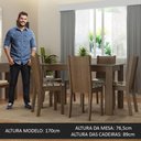 Ver imagem 7 de Conjunto Sala de Jantar Mesa Tampo de Vidro 6 Cadeiras Rustic-bege Marrom Isla Madesa Rustic