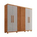 Ver imagem 2 de Guarda Roupa Casal Roma Mdf 6 Portas 2 Gavetas com Pés Naturalle/off White com Pés