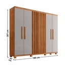 Ver imagem 3 de Guarda Roupa Casal Roma Mdf 6 Portas 2 Gavetas com Pés Naturalle/off White com Pés