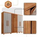 Ver imagem 6 de Guarda Roupa Casal Roma Mdf 6 Portas 2 Gavetas com Pés Naturalle/off White com Pés