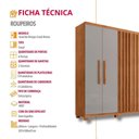 Ver imagem 7 de Guarda Roupa Casal Roma Mdf 6 Portas 2 Gavetas com Pés Naturalle/off White com Pés