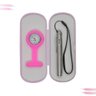 Kit Relogio Lapela + Lanterna + Estojo Estagio Enfermagem Rosa - 2