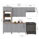 Ver imagem 4 de Armário de Cozinha Modulada Compacta Fidelitá Nara 100% MDF 4 Peças 270cm 12 Portas 2 Gavetas com