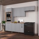Ver imagem 1 de Armário de Cozinha Modulada Compacta Fidelitá Nara 100% MDF 4 Peças 270cm 12 Portas 2 Gavetas com